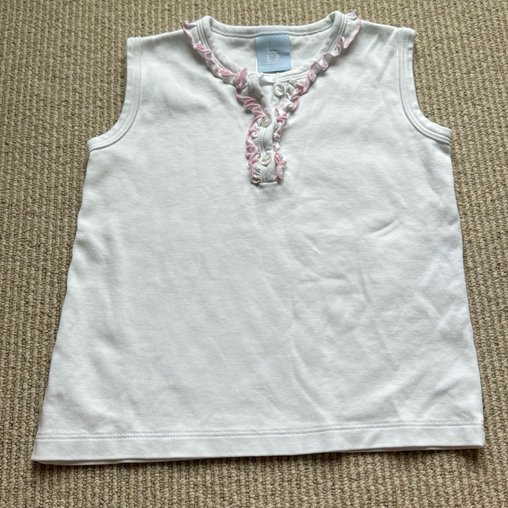 Bella Bliss Pima cotton tank with ruffle. Worn once. Size 6.